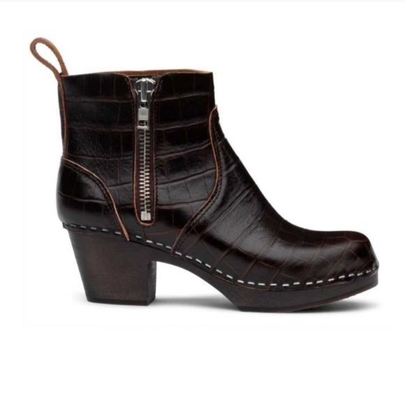 Swedish Hasbeens Shoes - Swedish Hasbeens Boots Zip it Emy Clog Ankle Bootie Size 38